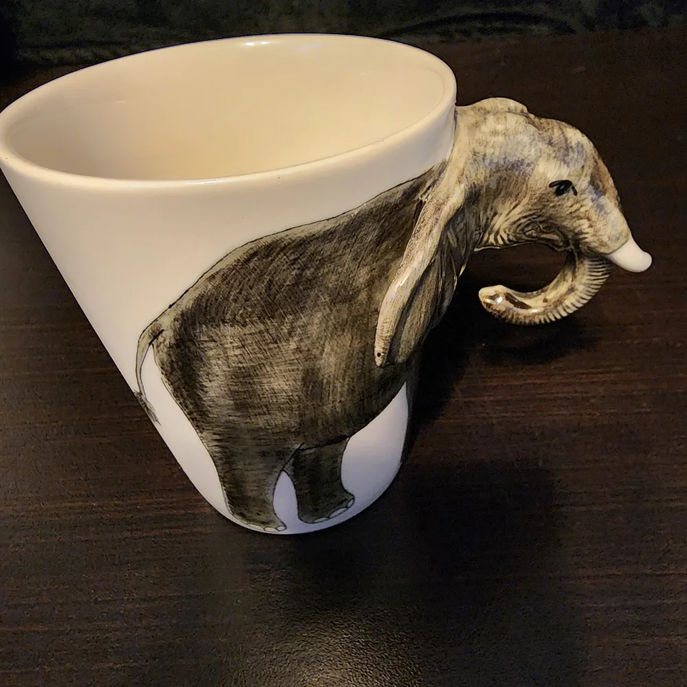 Pier 1 Imports Elephant Handle Stoneware Mugs